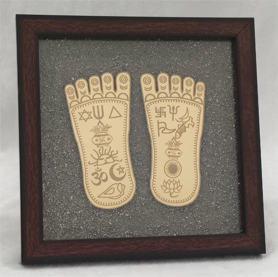 MAA LAKSHMI CHARAN PADUKA ON PYRITE FRAME