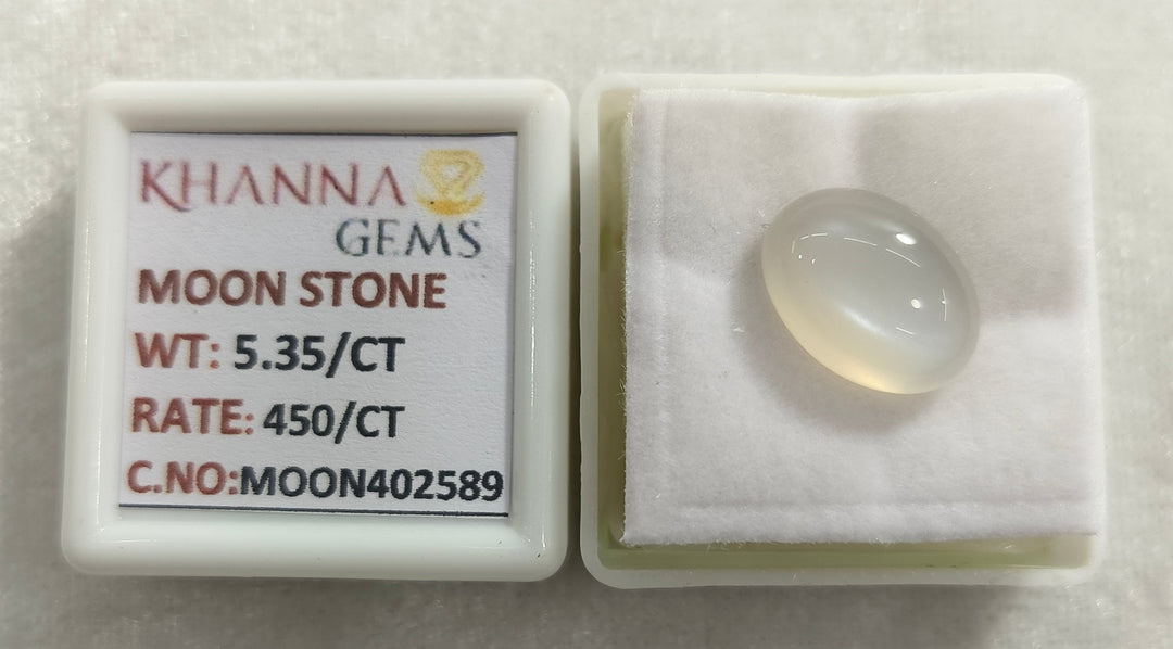 5.35/CT Moon Stone with Govt. Lab Certificate (450)