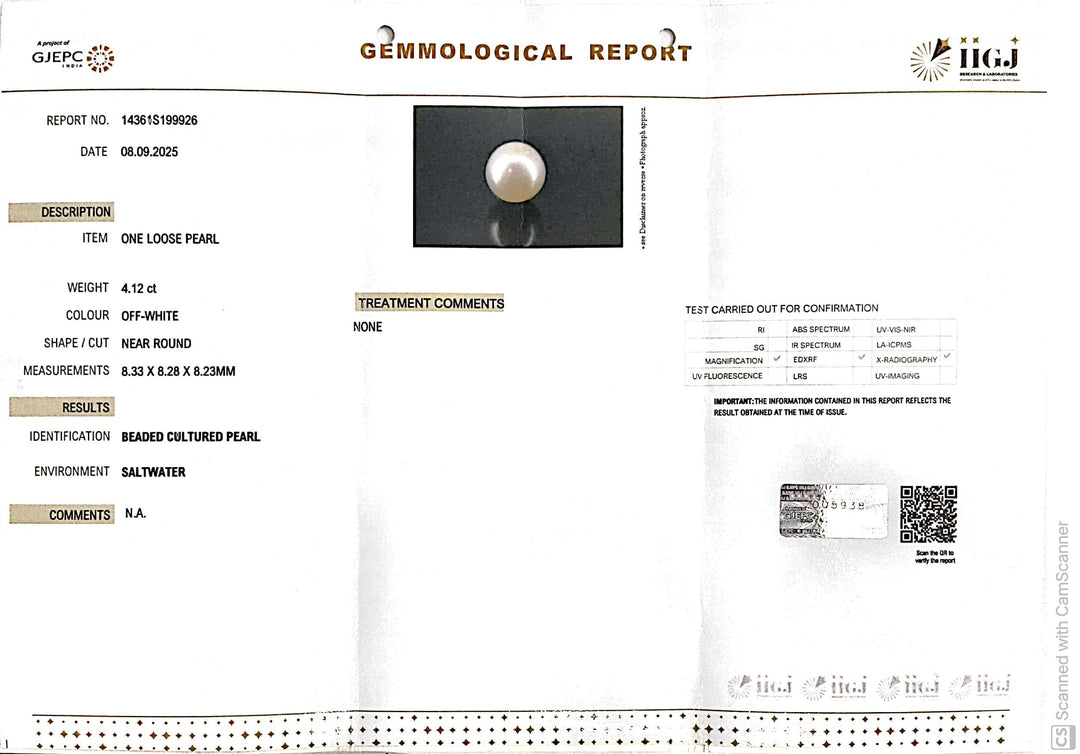 4.12/CT Natural South Sea Pearl Beads With Govt. Lab Certificate