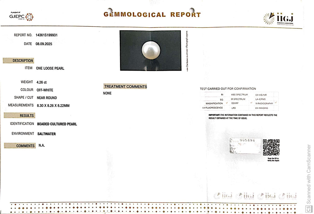 4.26/CT Natural South Sea Pearl Beads With Lab Certificate (1550)