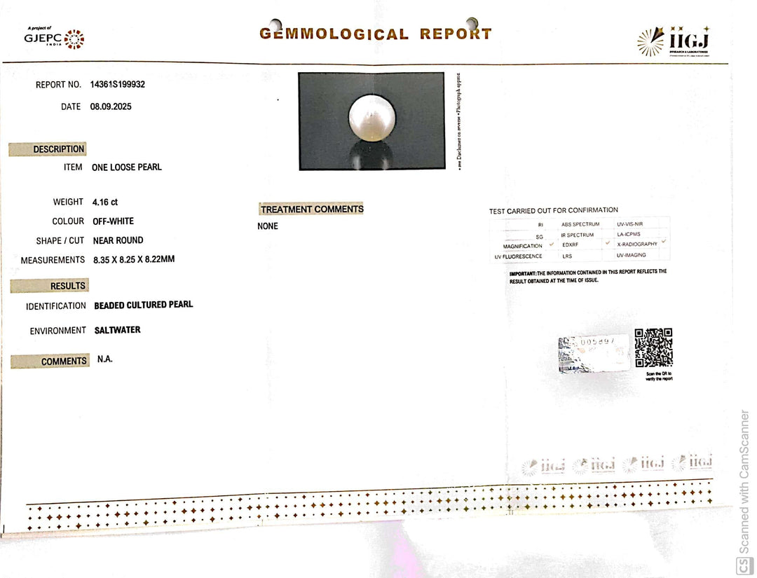 4.16/CT Natural South Sea Pearl Beads With Lab Certificate (1550)