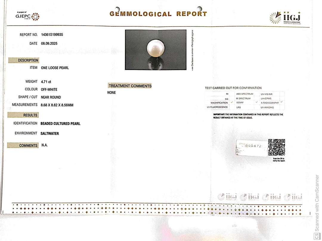 4.71/CT Natural South Sea Pearl Beads With Lab Certificate (1550)