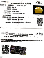Load image into Gallery viewer, 6.34/CT Natural Yellow Sapphire With Govt Lab Certificate (4551)