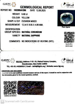 Load image into Gallery viewer, 6.68/CT Natural Yellow Sapphire With Govt Lab Certificate (34410)