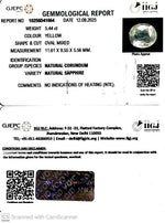 Load image into Gallery viewer, 5.44/CT Natural Yellow Sapphire With Govt Lab Certificate (23310)