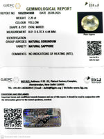 Load image into Gallery viewer, 2.20/CT Natural Yellow Sapphire With Govt Lab Certificate (12210)