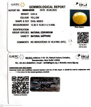 5.64/CT Natural Yellow Sapphire With Govt Lab Certificate (1221)