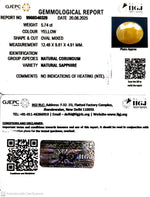 Load image into Gallery viewer, 5.74/CT Natural Yellow Sapphire With Govt Lab Certificate (1221)