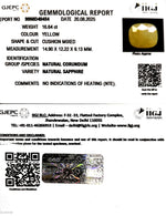 Load image into Gallery viewer, 16.64/CT Natural Yellow Sapphire With Govt Lab Certificate (4551)