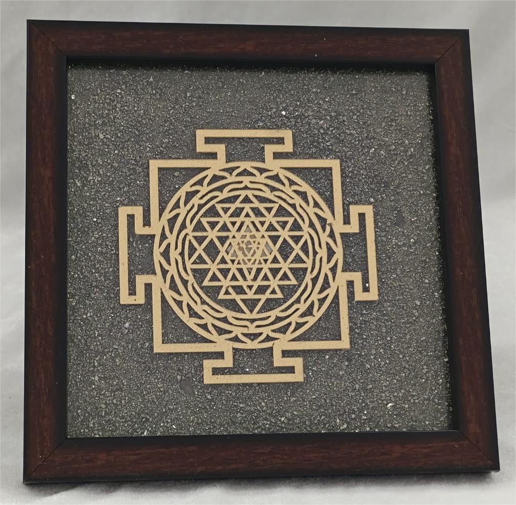 PYRITE SHREE YANTRA PLATE