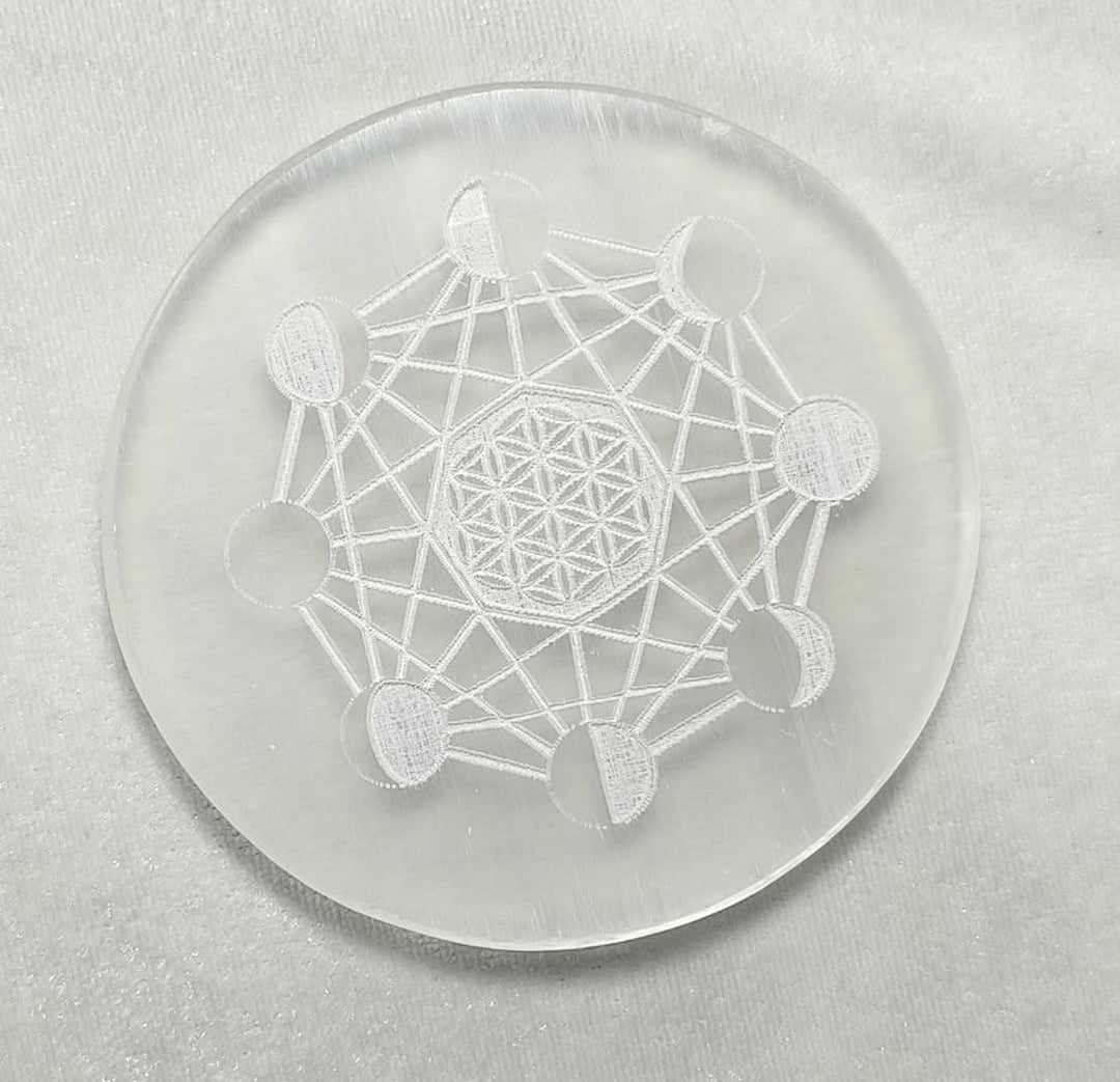 SELENITE CHARGING PLATE MOON PHASE