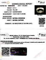 Load image into Gallery viewer, 8.57/CT Natural Yellow Sapphire With Govt Lab Certificate