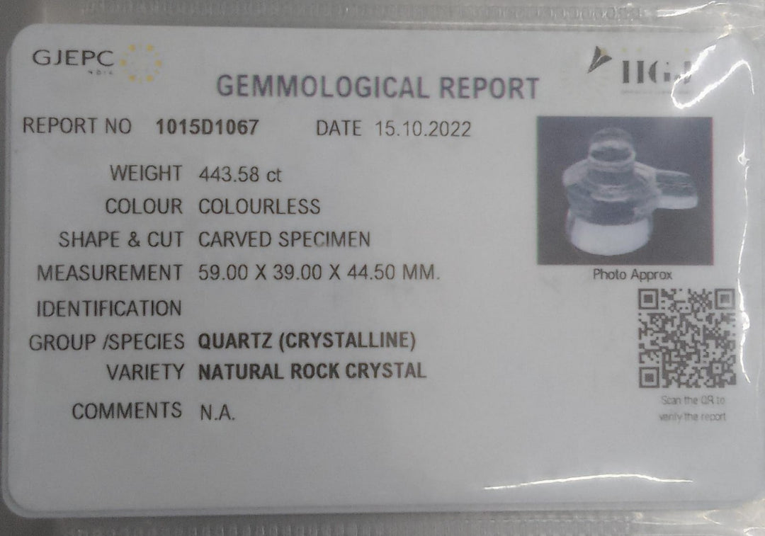 Sphatik Shivling with Govt. Lab Certificate-60