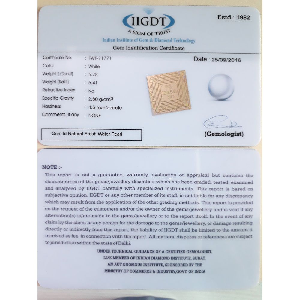 5.78/CT NATURAL FRESH WATER PEARL
