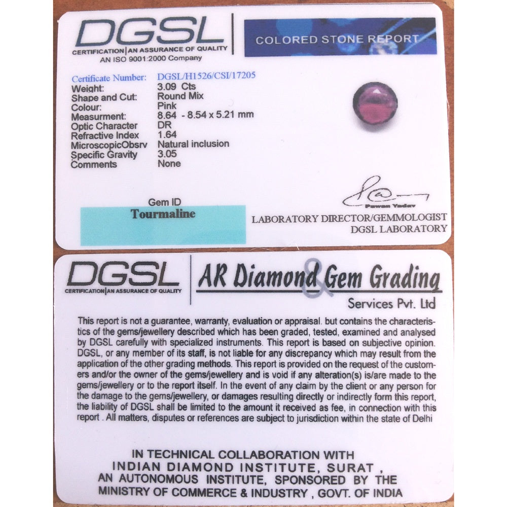 3.09/CT Natural Tourmaline Gemstone