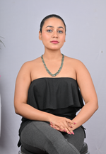 Load image into Gallery viewer, 30.4/GM TWO LAYER EMERALD BEADS MALA (600)