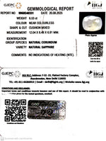 Load image into Gallery viewer, 6.53/CT Natural White Sapphire with Govt Lab Certificate (6771)